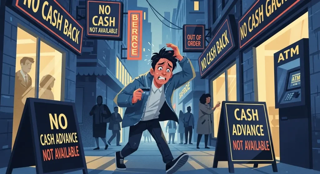 신용카드 현금화 해주는곳을 알아보는 소비자 일러스트