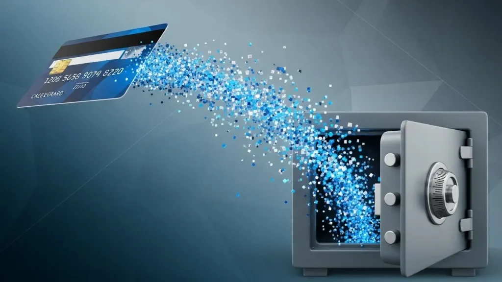 신용카드 현금 유동성 확보 원리와 디지털 금융 시장 구조를 설명하는 인포그래픽